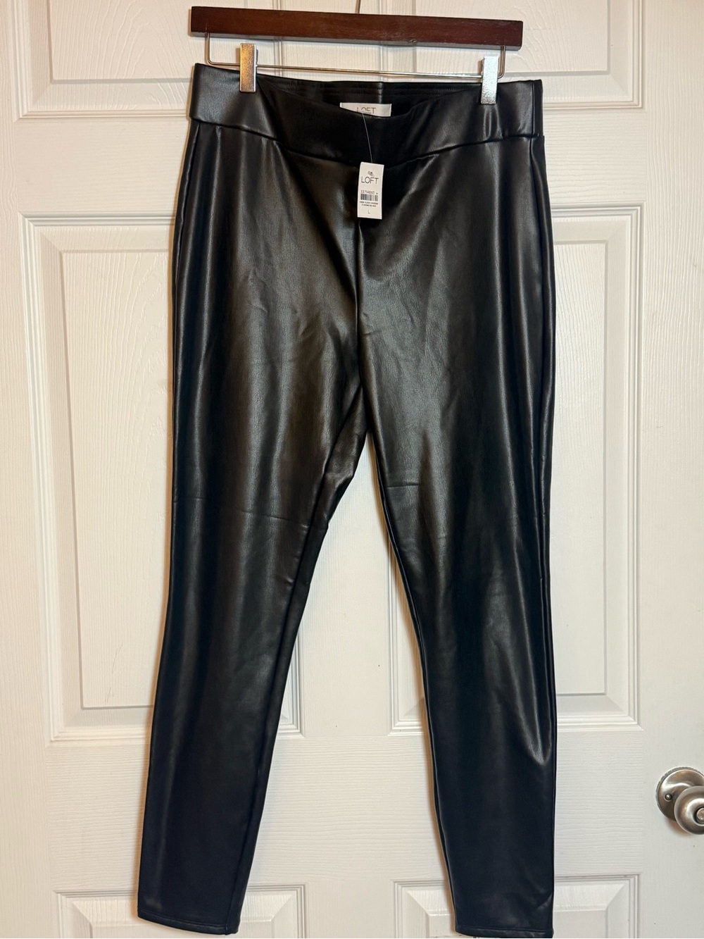 LOFT Black Faux Leather Leggings - High Shine